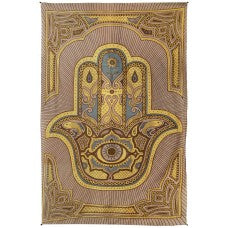 Zen Hamsa Hand Tapestry - HalfMoonMusic