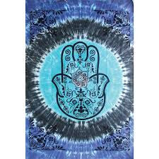 Tie Dye Hamsa Hand Tapestry - HalfMoonMusic