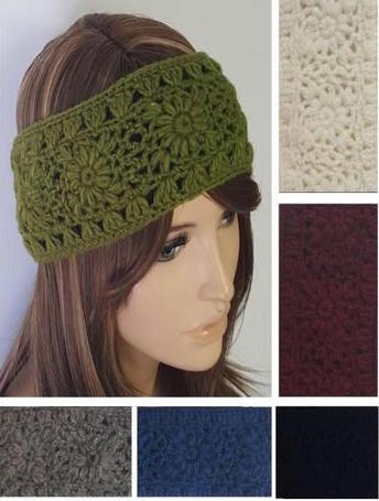 Crochet Woolen Plain Fleece Lined Headbead - HalfMoonMusic