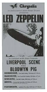 Led Zeppelin Silver Concert Poster - HalfMoonMusic