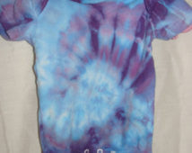 Blue Purple Spiral Tie Dye Onesie - HalfMoonMusic