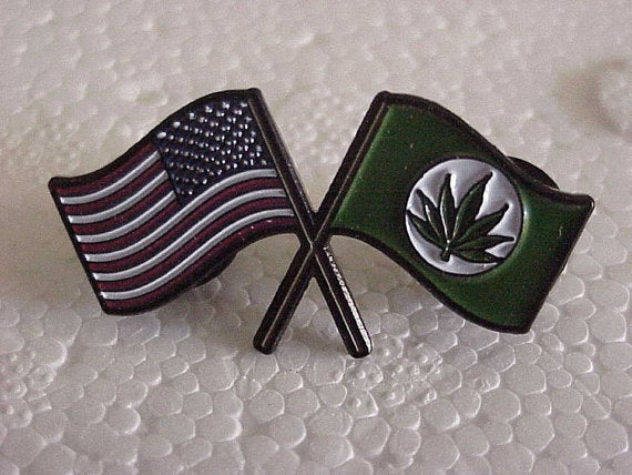 American Pot Flags Hat Pin - HalfMoonMusic