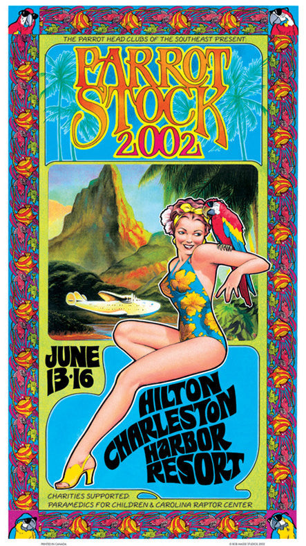 Parrot Stock Art Nouveau Poster - HalfMoonMusic