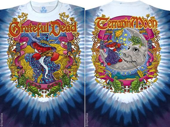 Mens GD Terrapin Moon Long Sleeve Tie Dye T-shirt - HalfMoonMusic