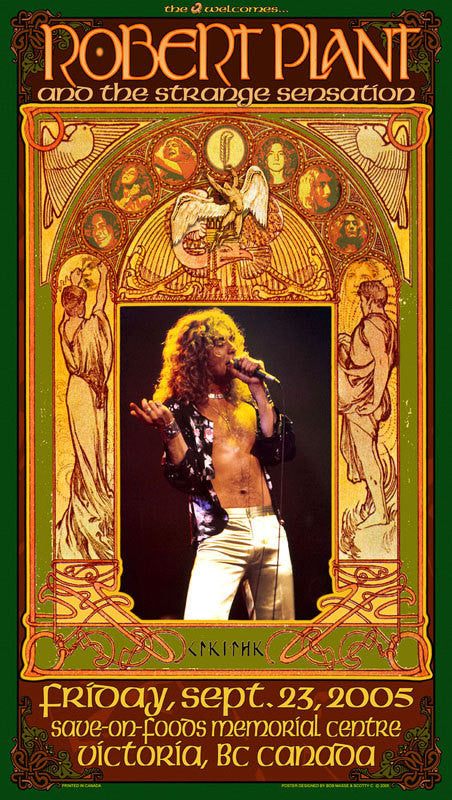 Robert Plant Art Nouveau Poster - HalfMoonMusic