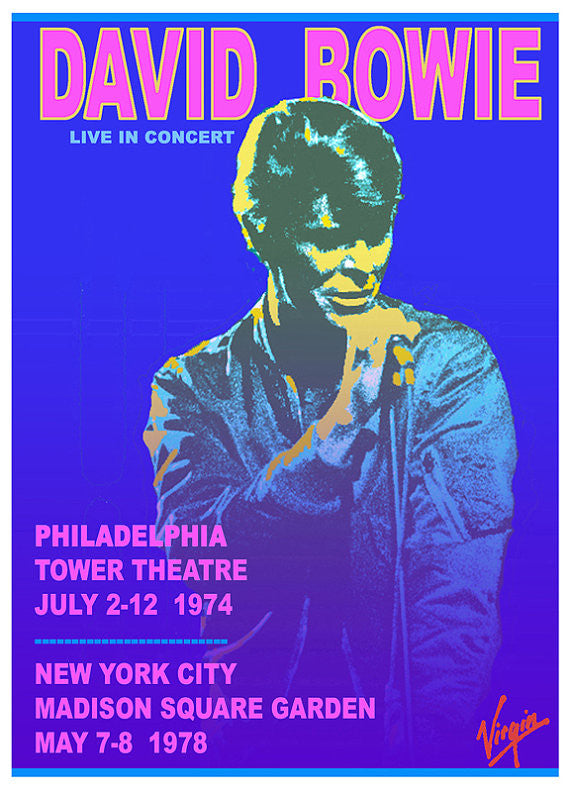 David Bowie Live Art Nouveau Poster - HalfMoonMusic