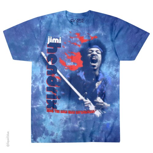 Mens Jimi Hendrix Tie-Dye Fire T-Shirt - HalfMoonMusic