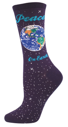 Womens Peace On Earth Socks - HalfMoonMusic