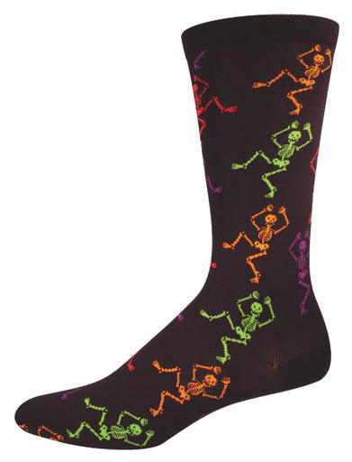 Mens Black Skeleton Socks - HalfMoonMusic