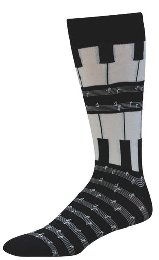 Piano Play Mens Sock - HalfMoonMusic