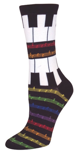 Piano Play Womens Sock - HalfMoonMusic