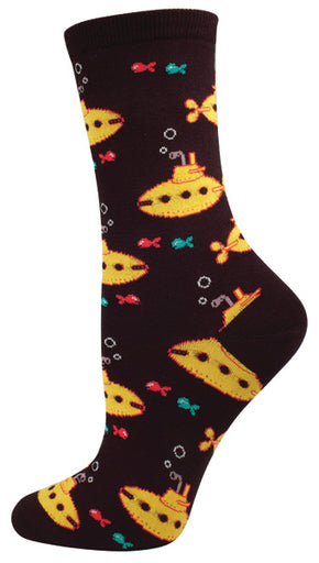 Yellow Submarine Womens Sock - HalfMoonMusic