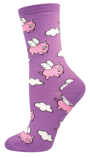 When Pigs Fly Womens Socks - HalfMoonMusic