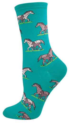 Womens Wild Horses socks - HalfMoonMusic