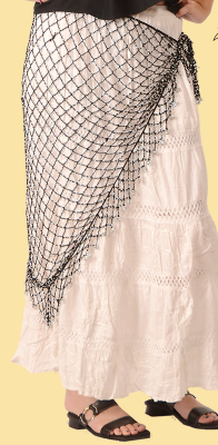 Crochet Beaded Hip Scarf - HalfMoonMusic