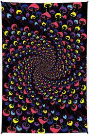 3D Mushroom Spiral Tapestry - HalfMoonMusic