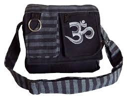 Om Embroidered Striped Bag Purse - HalfMoonMusic