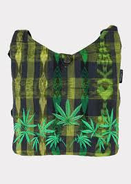 Erica Hand Woven Cotton Ganja Leaves Bag - HalfMoonMusic