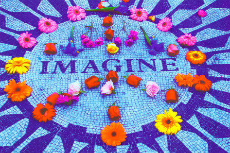 Imagine Blacklight Poster - HalfMoonMusic