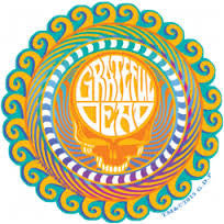 Orange Sunshine Stealie Sticker - HalfMoonMusic
