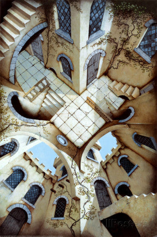 The Courtyard Poster by Irvine Peacock - HalfMoonMusic