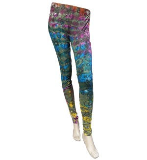 Tie Dye Patterned Viscose Leggings - HalfMoonMusic