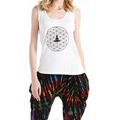 Women's Flower Of Life Viscose Tank Top - HalfMoonMusic