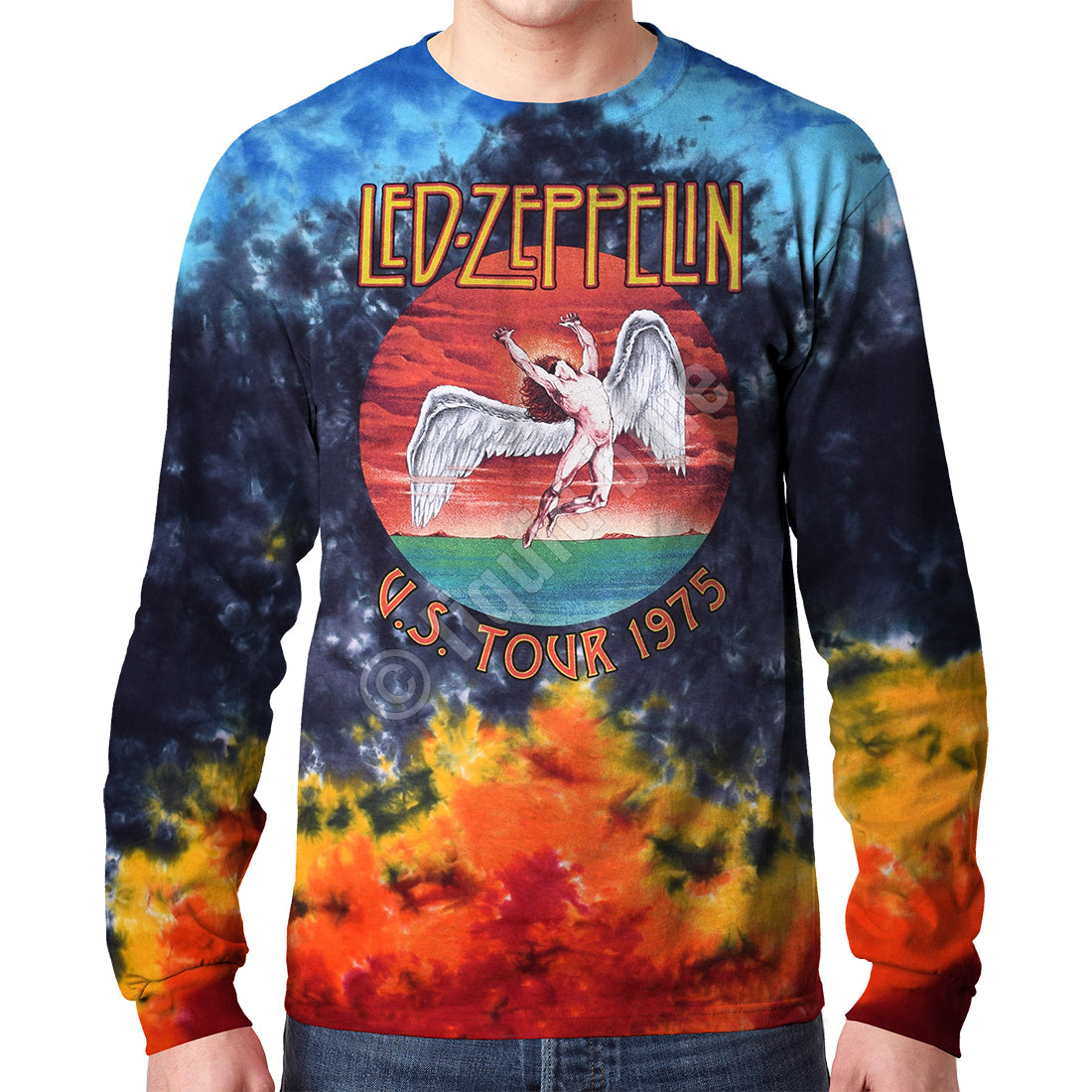 Men's Led Zeppelin Icarus 1975 Long Sleeve T-Shirt - HalfMoonMusic