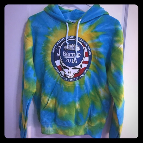 Tie-Dye Bernie 2020 Grateful Dead Hoodie - HalfMoonMusic