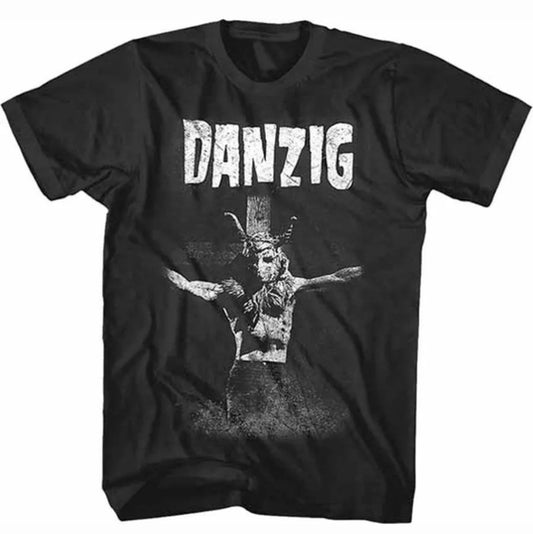 Men's Danzig Skullman on Cross T-Shirt - HalfMoonMusic