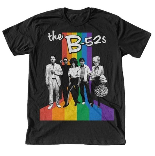 Mens B-52's Retro Rainbow T-shirt - HalfMoonMusic