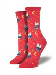 Womens Night Owl Socks - HalfMoonMusic