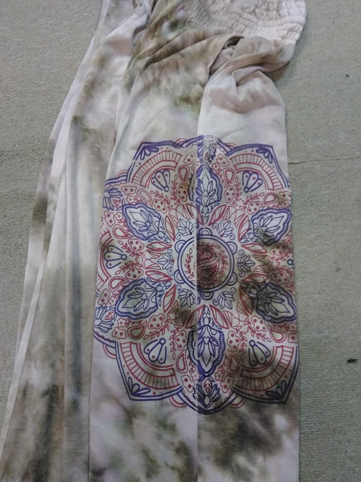 Tie Dye Lotus Print Yoga Pants - HalfMoonMusic