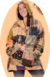 Women's Patchwork Cotton Hoodie - HalfMoonMusic