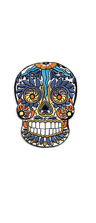 Candy Skull Flowers Patch - HalfMoonMusic