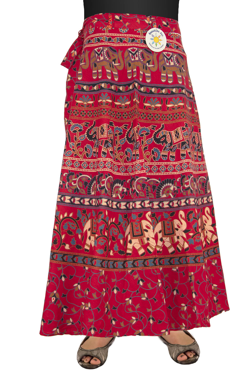 Elephant Wrap Skirt Red/blue - HalfMoonMusic