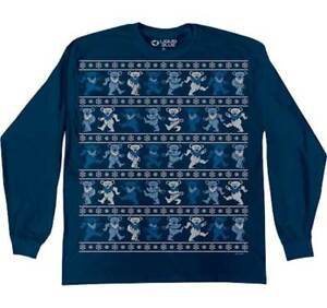 Mens GD Dancing Bears Xmas Sweater Long Sleeve T-shirt - HalfMoonMusic