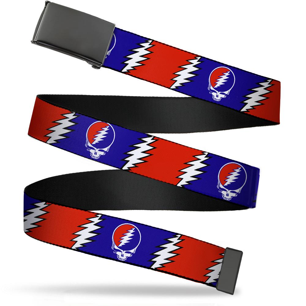 Grateful Dead SYF Collage Clamp Buckle Belt - HalfMoonMusic