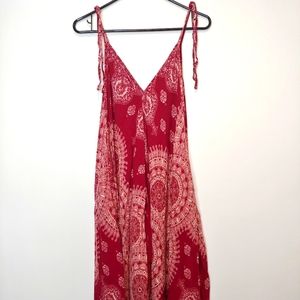 Womens Rayon Printed Wide Leg Jumpsuit - HalfMoonMusic