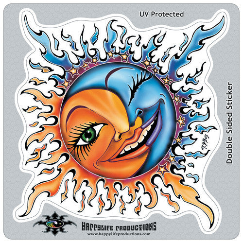 Sun/Moon Art Sticker - HalfMoonMusic