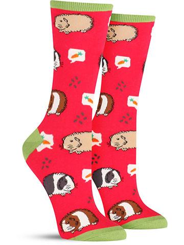Women Guinea Pig Crew Socks - HalfMoonMusic