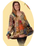 Patchwork Cotton Hippie Top - HalfMoonMusic