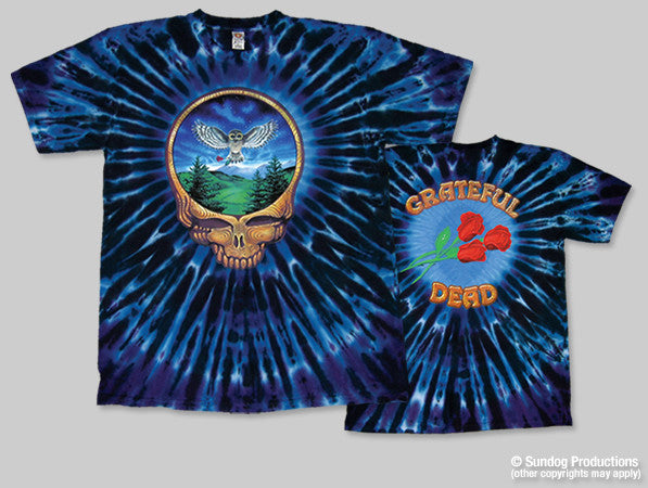 Grateful Dead Owl Steal Your Face Tie-Dye T-Shirt - HalfMoonMusic