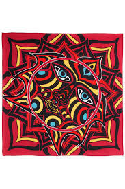 Red Sun Face Bandana - HalfMoonMusic