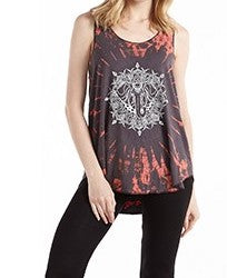 Spandex Tie Dye Ganesh Print Tank Top - HalfMoonMusic