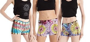 Spandex Tie Dye Mini Shorts - HalfMoonMusic