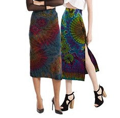 Tie Dye Rayon Pencil Skirt - HalfMoonMusic