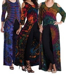 Long Sleeve Cold Shoulder Center Split Dress - HalfMoonMusic
