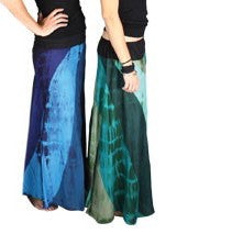 Tie Dye Rayon Panel Skirt - HalfMoonMusic