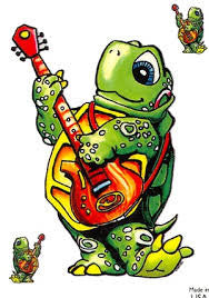 Playin' Turtle Sticker - HalfMoonMusic